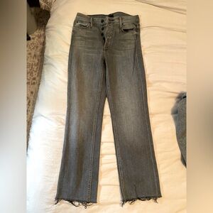 MOTHER Women's Straight Leg Gray Jeans